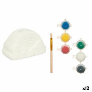Skarbonka do malowania Pincello BS2660 Biały 13,9 x 8,4 x 9,6 cm Tęcza (12 Sztuk)