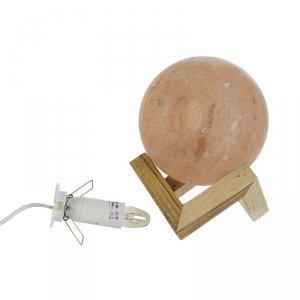Lampa stołowa DKD Home Decor Brązowy Różowy Sól Drewno akacjowe 15 W 220 V 15 x 15 x 20 cm
