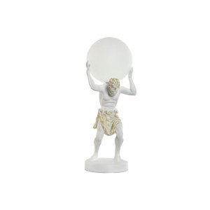 Lampa stołowa Home ESPRIT Biały Złoty Żywica Plastikowy 220 V 18 x 17 x 44 cm