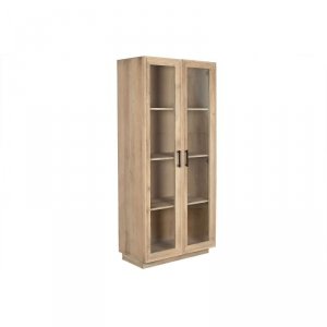 Ekspozytor stojący Home ESPRIT Szkło Drewno mango 80 x 40 x 180 cm
