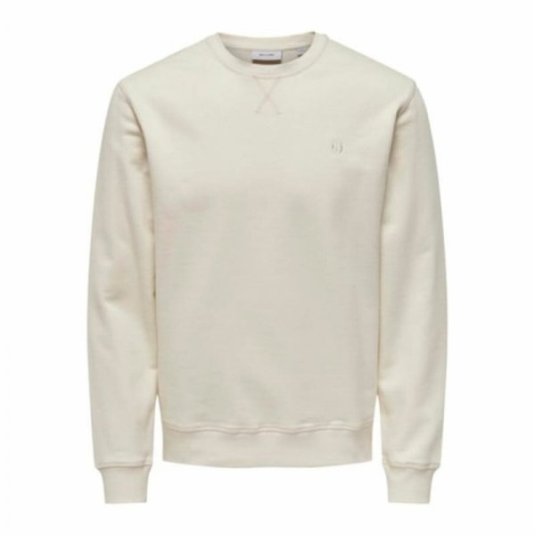 Bluza bez kaptura Męska Only & Sons Onsdan Unshed Reg Crew Neck Biały