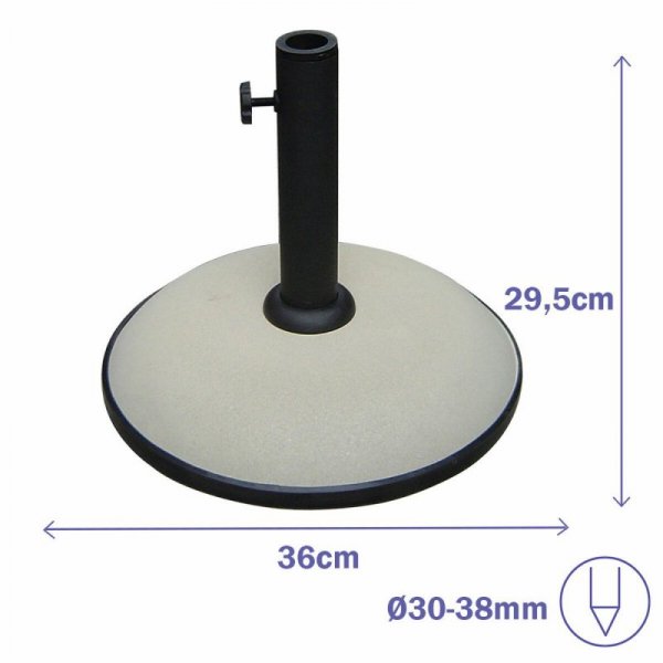 Marbueno Podstawa Parasol Okrągły Beton 36x29,5 cm 11KG Biały Ogród, Basen, Taras