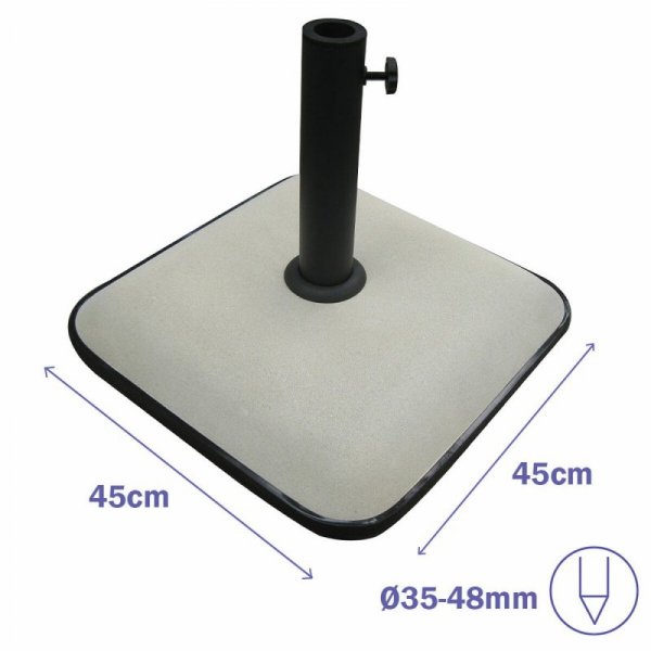 Marbueno Podstawa Parasol Kwadrat Cement 45X45X7,3 cm 25KG Biały Ogród, Basen 10459