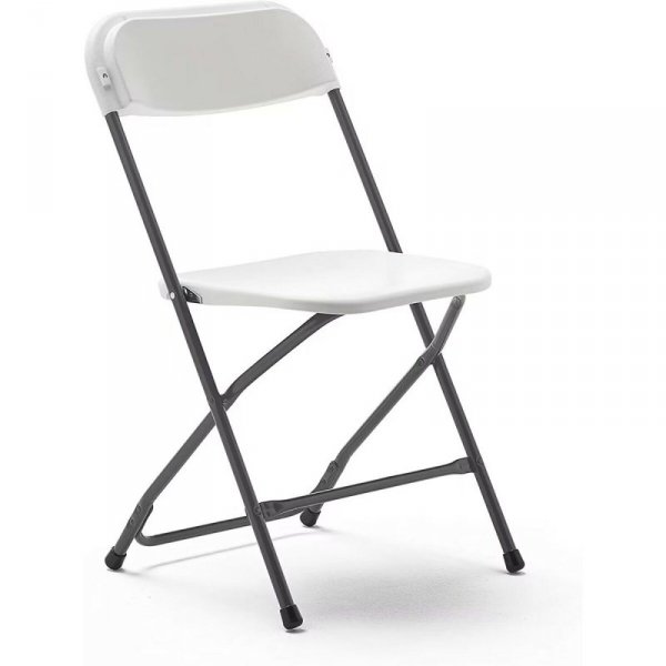 Marbueno Krzesło Składane Żywica Białe 44x44x79 cm Catering, Plaża, Camping 10532