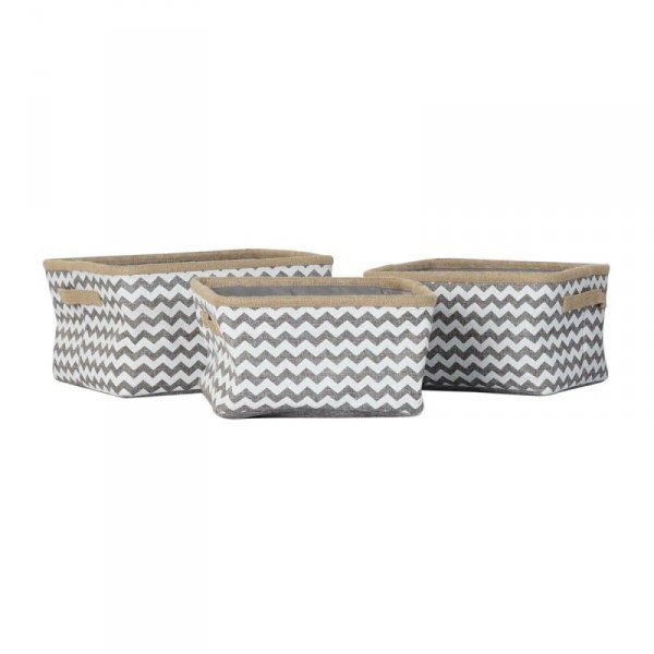 zestaw koszyków DKD Home Decor Biały Szary Juta Zygzakowata Boho 36 x 31 x 20 cm 3 Części