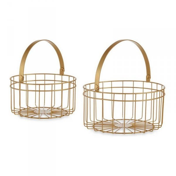 Koszyk wielozadaniowy Gift Decor JY19150G Złoto Złoty Metal 25 x 27 x 25 cm 2 Części