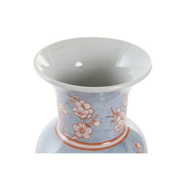 Wazon DKD Home Decor 13 x 13 x 31 cm Porcelana Niebieski Pomarańczowy Orientalny