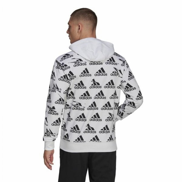 Bluza z kapturem Męska Adidas Essentials Brandlove Biały