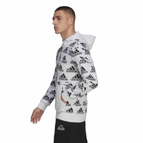 Bluza z kapturem Męska Adidas Essentials Brandlove Biały
