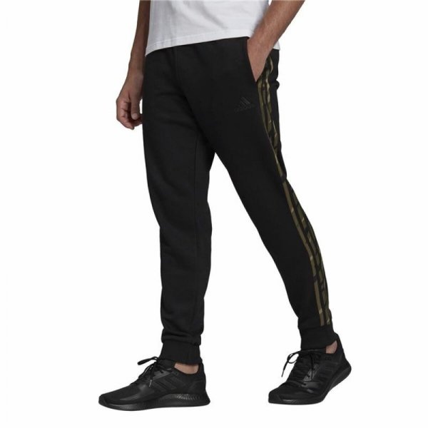 Długie Spodnie Dresowe Adidas Essentials Camo Print Czarny Mężczyzna