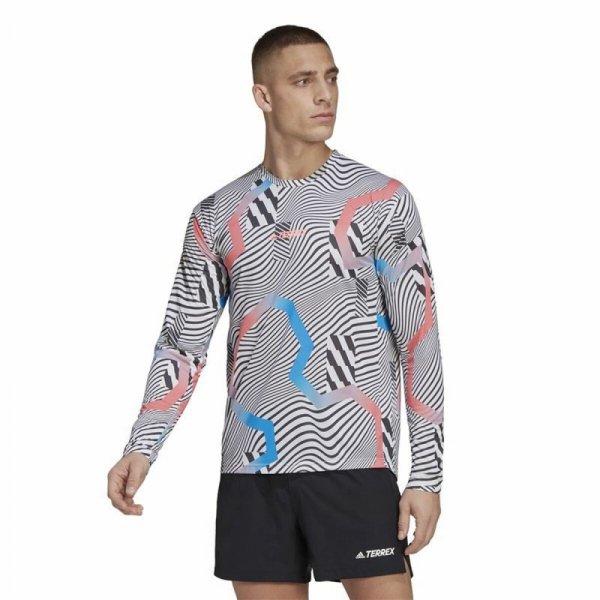 Koszulka z długim rękawem Męska Adidas Terrex Primeblue Trail Biały