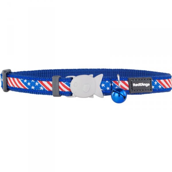 Obroża dla kota Red Dingo US Flag 20-32 cm Niebieski