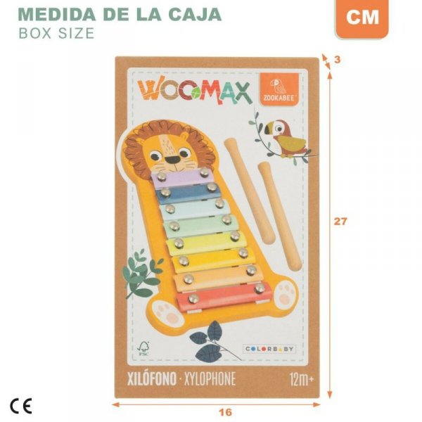 Ksylofon Woomax Lew Drewno 16 x 2,5 x 26 cm (6 Sztuk)