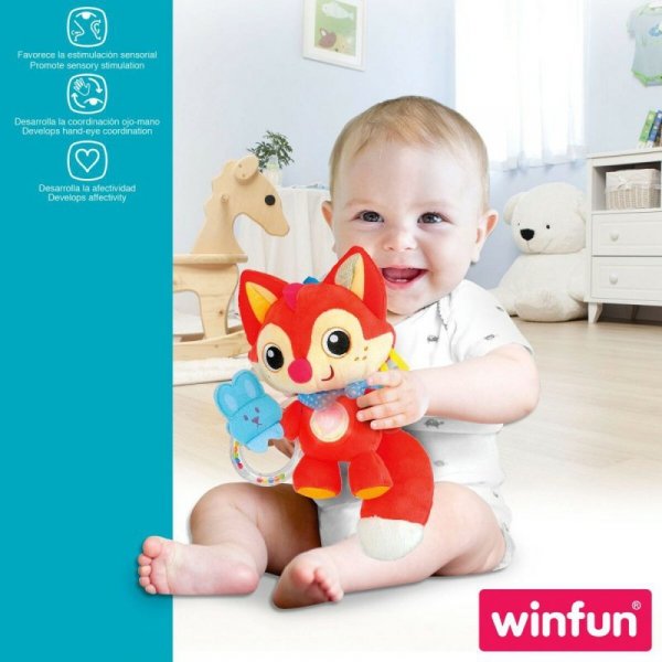 Grzechocząca przytulanka Winfun Lis 13,5 x 26,5 x 7,5 cm (6 Sztuk)