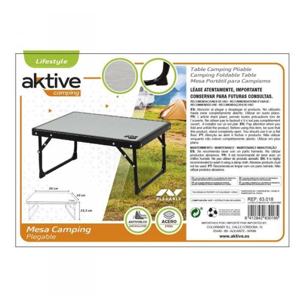 Składany stolik Aktive Kemping Szary 56 x 25 x 40 cm (2 Sztuk)