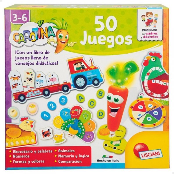Zabawa Edukacyjna Lisciani Carotina Baby 50 Juegos Elektroniczne 4,5 x 14,5 x 3,5 cm (6 Sztuk)