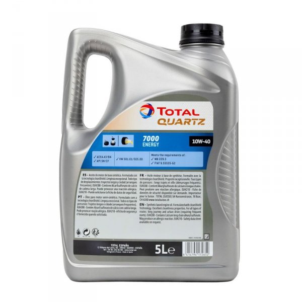 Olej do Silnika Samochodowego Total 7000 ENERGY 10W40 5 L