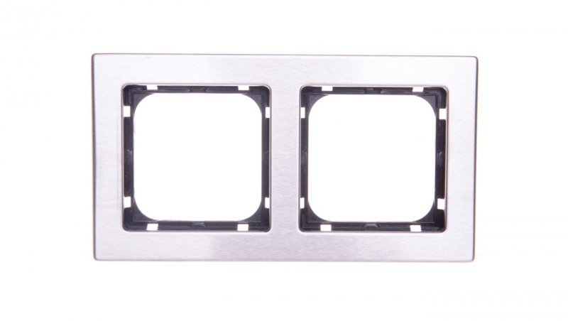 SONATA Ramka podwójna stal inox metal R-2RM/37
