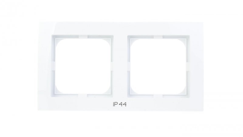 AS Ramka podwójna do łączników IP44 biała RH-2G/00