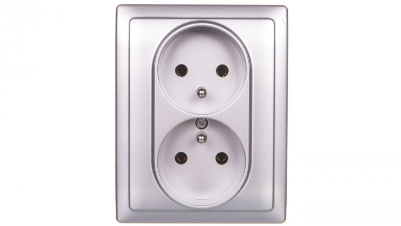 VENA Gniazdo podwójne z/u aluminium 514036