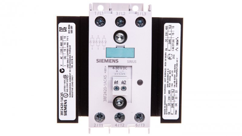 Stycznik półprzewodnikowy 20A 3P 4-30V DC 3RF24 3RF2420-1AC45