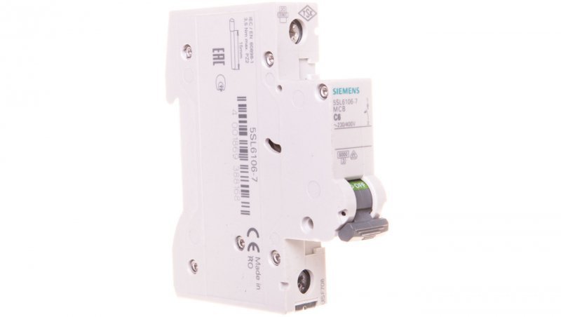 Wyłącznik nadprądowy 1P C 6A 6kA AC 5SL6106-7