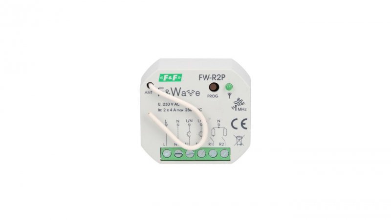 Radiowy podwójny przekaźnik bistabilny - montaż p/t 85-265V AC/DC FW-R2P