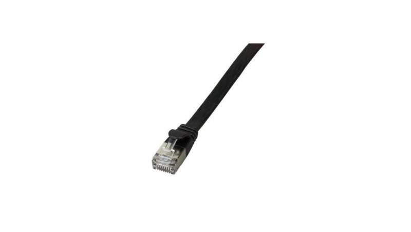 Patchcord płaski U/FTP 1m Cat.6A czarny