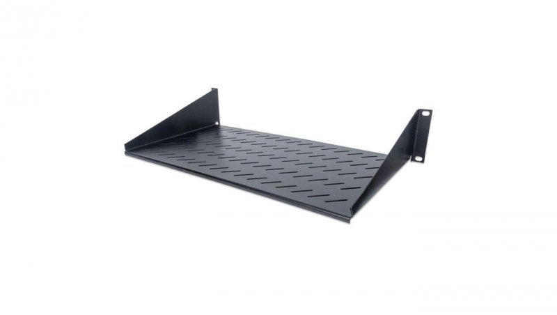 Półka 2U 250mm rack 19, 2 pkt mocowania, perforowana czarna INT 712507