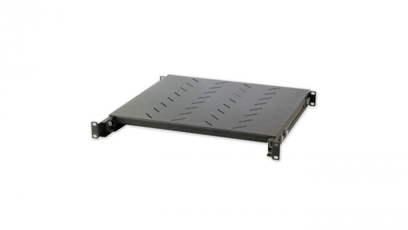 Półka 1U 415mm rack 19, wysuwana 430-665mm, czarna