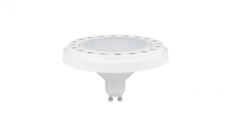 Żarówka MONDO ES111 LED gu10 18W W/WW 230V AR111 ciepła biała obudowa biała aluminium