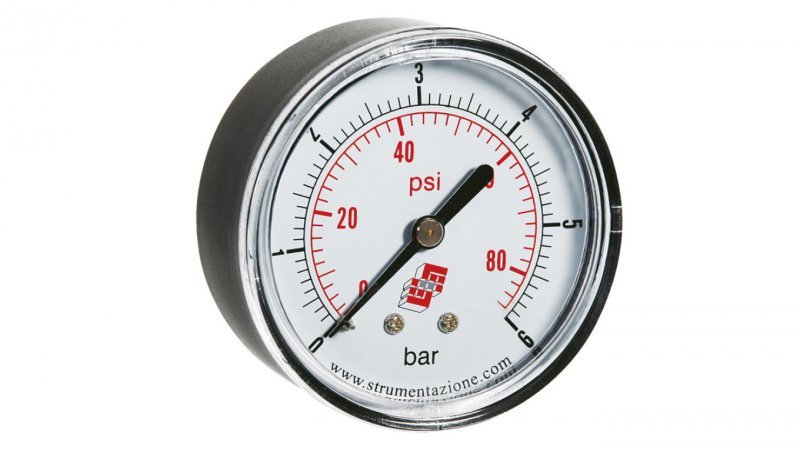 Manometr standardowy z przyłączem tylnym, śr. 40mm, 0-6bar, G1/8, M40A.PL006G18