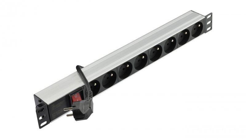 Listwa zasilająca RACK 19 cali 1U 8 gniazd z wyłącznikiem NEKU /1,8m/