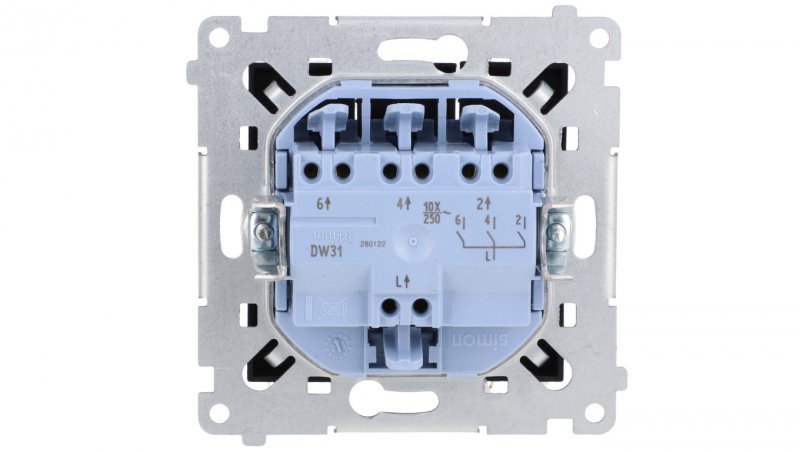 Simon 54 Łącznik potrójny (moduł) 10AX 250V szybkozłącza czarny mat DW31.01/49