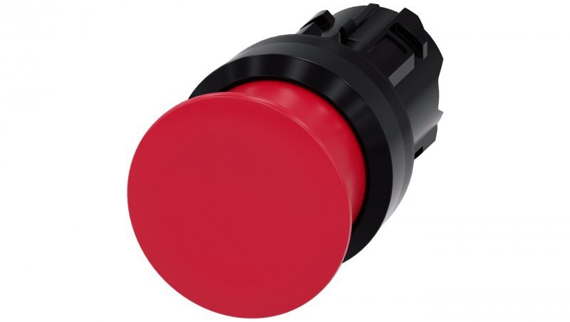 Przycisk grzybkowy 22mm okrągły tworzywo czerwony 30mm z samopowrotem 3SU1000-1AD20-0AA0