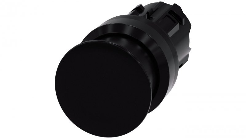 Przycisk grzybkowy 22mm okrągły tworzywo czarny 30mm z samopowrotem 3SU1000-1AD10-0AA0