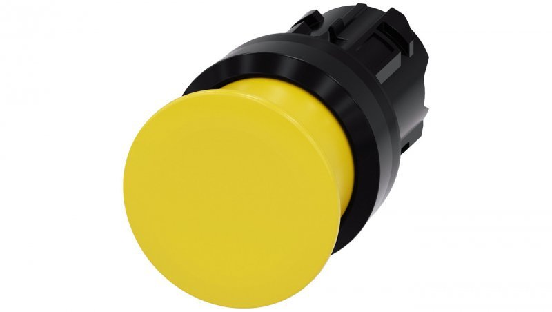 Przycisk grzybkowy 22mm okrągły tworzywo żółty 30mm z samopowrotem 3SU1000-1AD30-0AA0