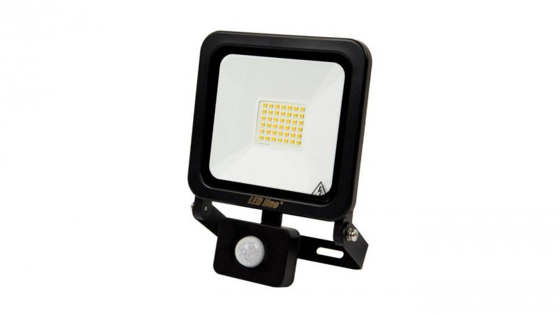 Projektor Naświetlacz Halogen LED line PHOTON 30W zimny 6000K 80lm/w 220-240V z czujnikiem PIR 3 lata gwar.