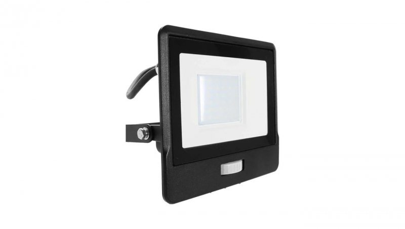 Projektor LED z czujnikiem ruchu 30W 2340lm 4000K Dioda SAMSUNG IP65 Kabel 1m Czarny 5 Lat Gwarancji 20287