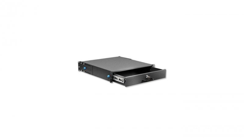 Szuflada do szaf Rack 192U z zamkiem, 465mm, czarna