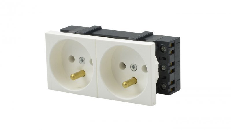 Gniazdo M45 2x 2P+Z bez blokady biały JL-01-G23-1
