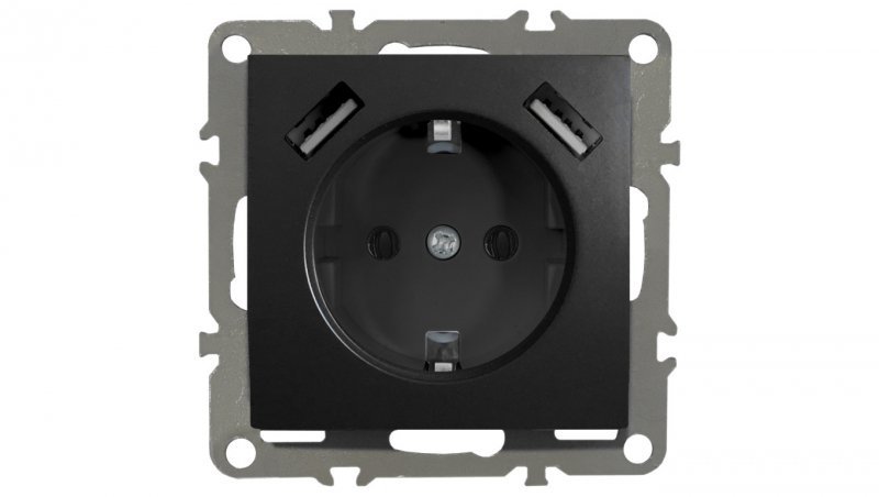 QUADRA GNIAZDO SCHUKO PODTYNKOWE 2X USB 230V 2.1A