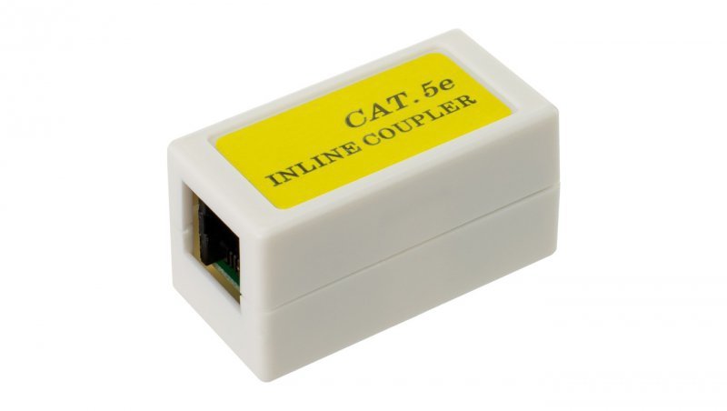 Łącznik modularny beczka 2xRJ45 8P8C kat.5e nieekranowany UTP NEKU