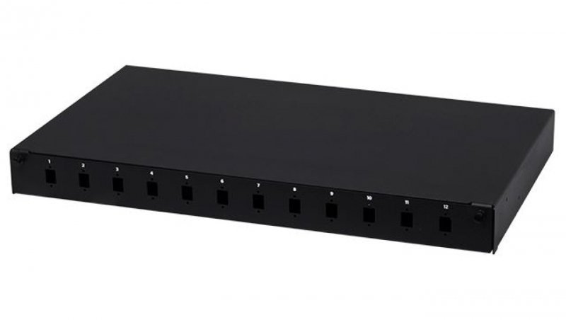 Przełącznica światłowodowa FO 12xSC simplex RACK 19 1U wysuwana czarna