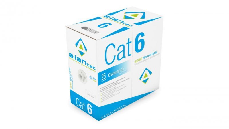 Kabel U/UTP typu linka kat.6 PVC 4x2x26/7AWG ALANTEC /305m/ szara KIU6LINKA305