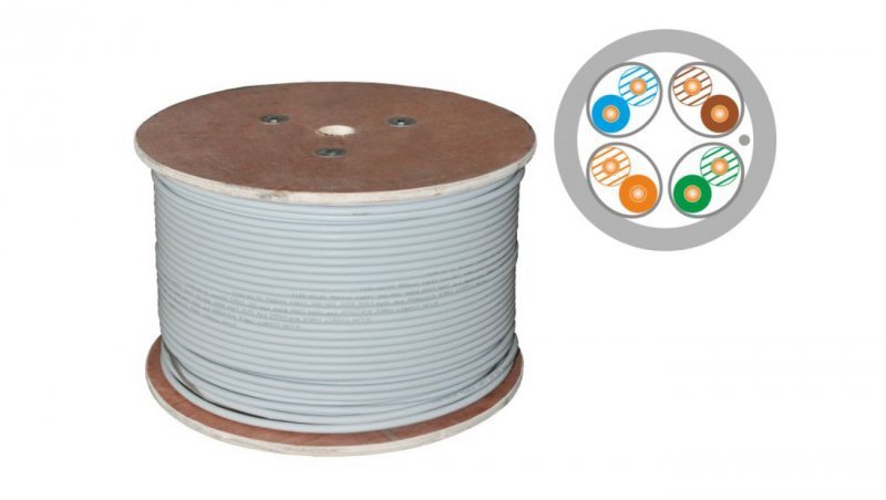 Kabel U/FTP kat.6A LSOH 4x2x23AWG Dca (10Gb/s) ALANTEC /500m/ KIF6ALSOH500D