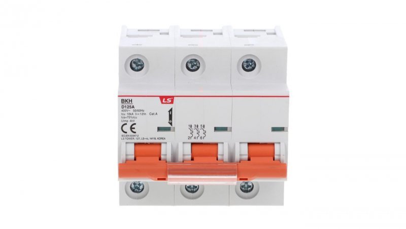 Wyłącznik nadprądowy 1,5 modułu 3P D 125A 10KA BKH 3P D125A 06110352R0