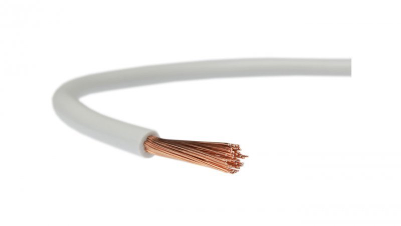 Przewód instalacyjny H05V-K / LgY 0,75 500V biały linka giętka Elektrokabel /100m/