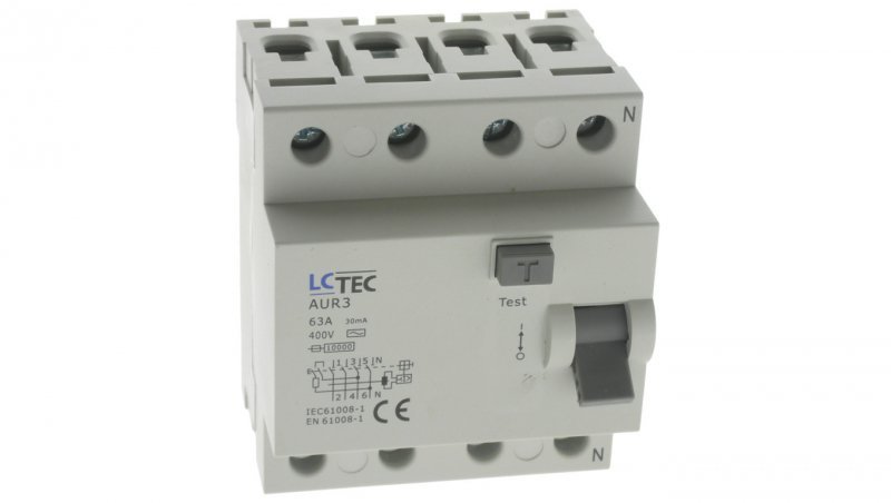 Wyłącznik różnicowoprądowy 4P 63A 30mA AC 10kA
