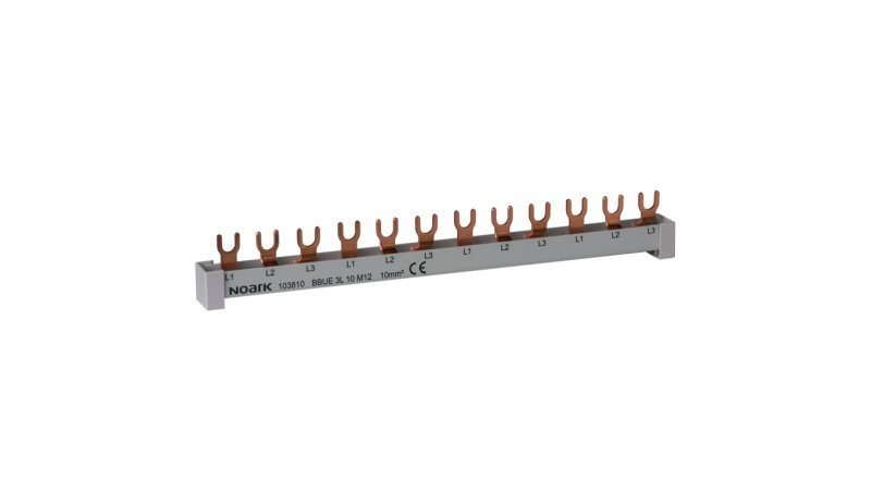 Szyna łączeniowa widełkowa 3-fazowa 10mm2 12 modułów NOARK